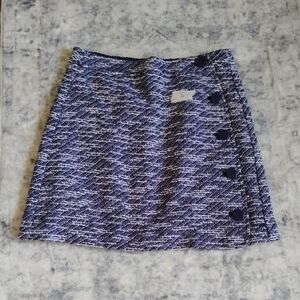LOFT Navy Textured Mini Skirt